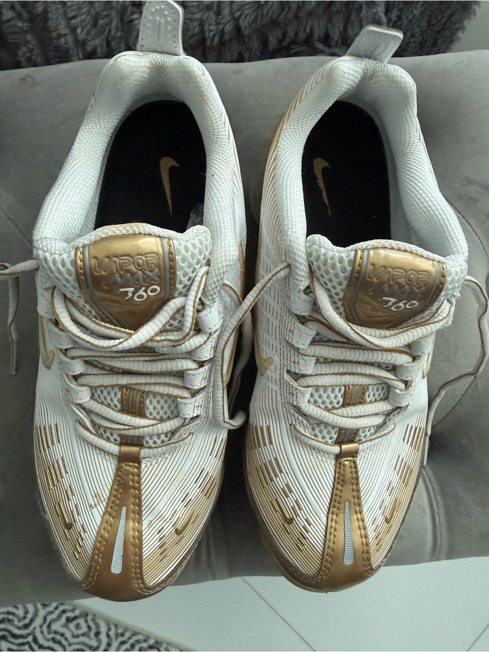 Nike Women’s White & Gold Athletic Sneakers - Picture 2 of 10